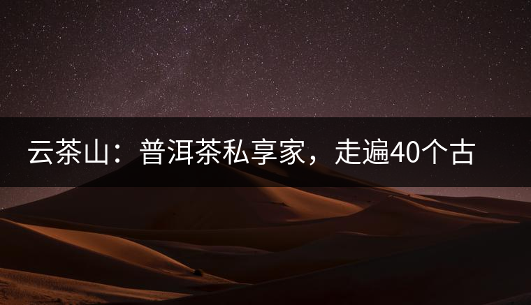 云茶山：普洱茶私享家，走遍40個(gè)古寨，24小時(shí)提供專家評分與產(chǎn)地茶農(nóng)一手報(bào)價(jià)