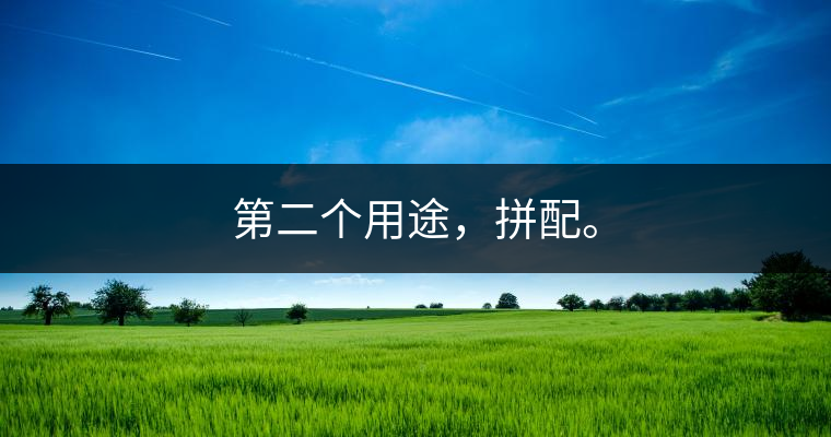 第二個用途，拼配。